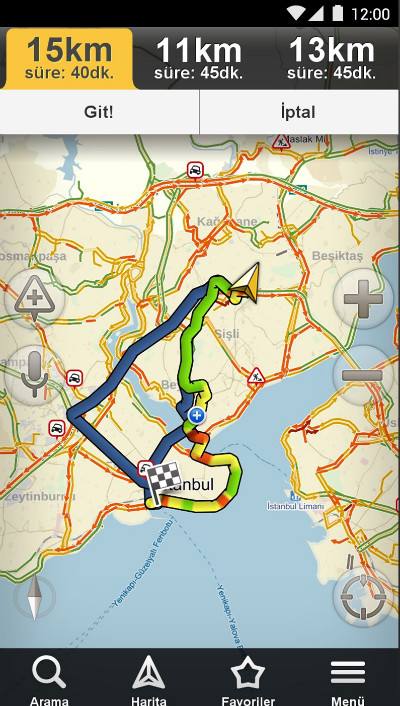 Yandex Navigasyon Harita Rota